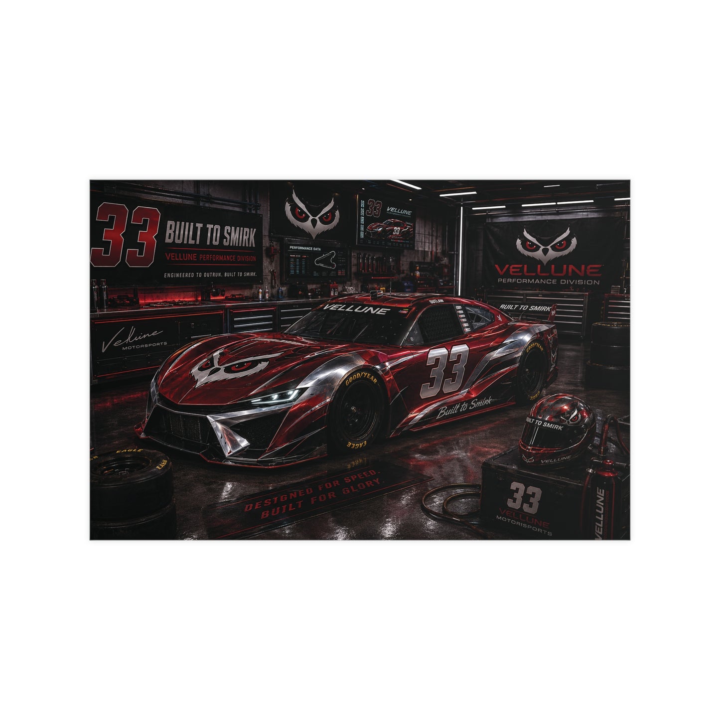 Vellune #33 “Built to Smirk” Garage Edition Poster — Performance Division