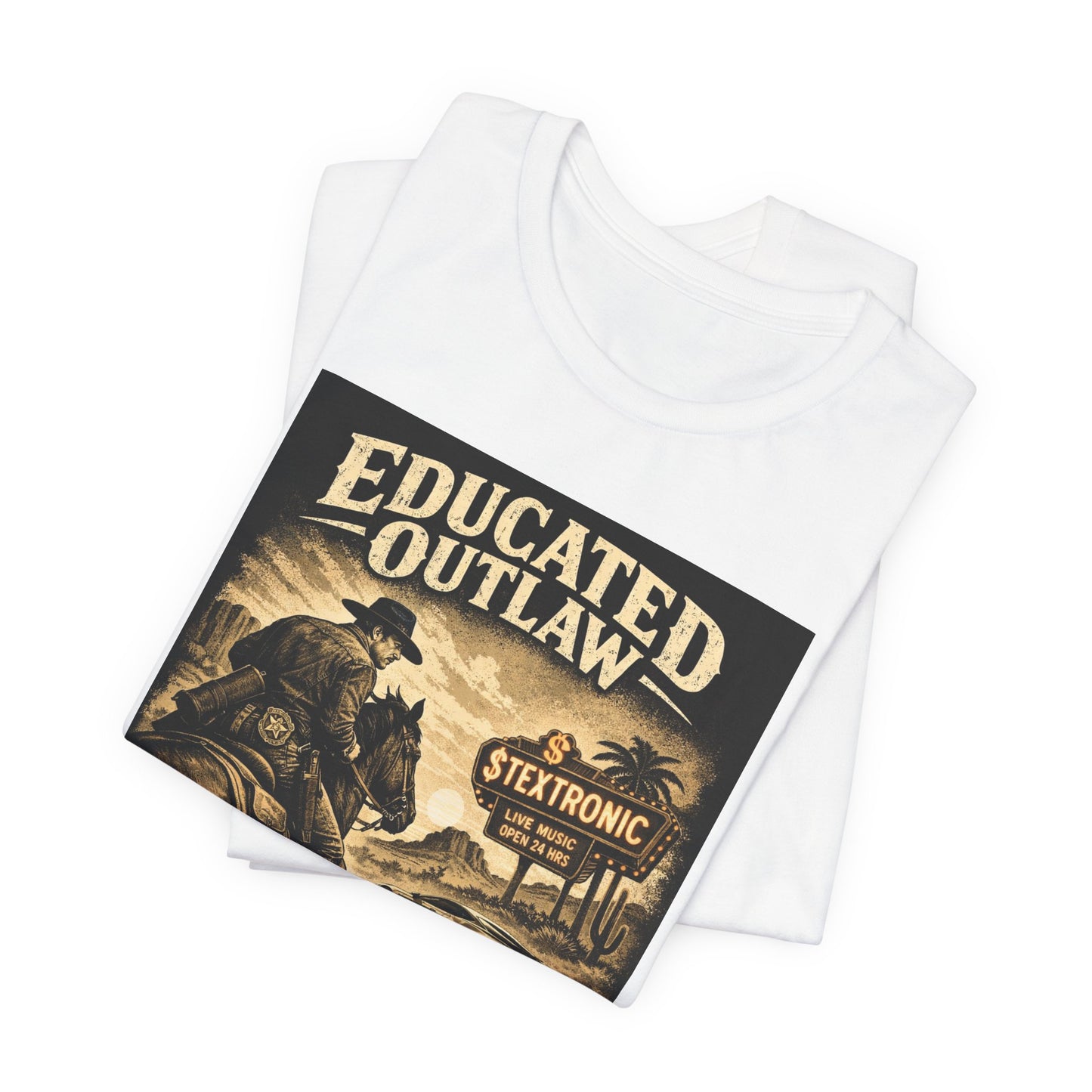Educated Outlaw™ — Texas Myth Edition - Unisex Jersey Short Sleeve Tee